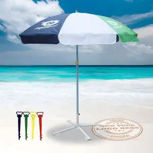Essentials Sturdy Beach Umbrella Modern With Logo Print