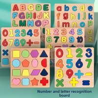 Puzzle 3D Edukatif Bentuk Angka dan Huruf Kayu untuk Mengenal dan Mencocokkan, Mainan Edukasi Dini untuk TK, Balok Angka <<50 Buah