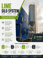 Silo Kalsium Hidroksida dengan Pengumpul Debu, Pengumpan Sekrup, Sensor Level, dan Peralatan Pembuangan Bubuk Otomatis