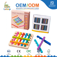 Juego de Lógica de Palitos de Arcoíris de Madera Montessori, Rompecabezas, 120 Niveles de Desafío, Juguete Educativo para Niños Pequeños, Aprendizaje STEM, Juguete Sensorial