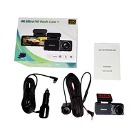 Dash Cam 4K dengan Wifi, GPS Terintegrasi, Night Vision, Rekam Mengemudi Depan dan Belakang, Blackbox DVR, Kamera Mobil Ganda