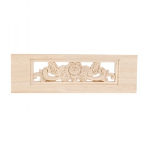 Mobili per la casa decorazione in <span class=keywords><strong>legno</strong></span> intaglio fiore non verniciato naturale intagliato Onlay <span class=keywords><strong>Applique</strong></span> per porte pareti ornamentali - Product Image 1