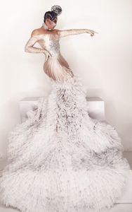 Kimshein – <span class=keywords><strong>robe</strong></span> de soirée élégante à manches longues pour femme, tenue de <span class=keywords><strong>mariage</strong></span> en tulle avec strass, dernière collection, AD1539 - Product Image 6