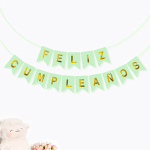 Pancarta Feliz Cumpleaños, Guirnalda de Banderines con Cola de Pez Dorado, Decoración de Fiesta de Papel - Product Image 5