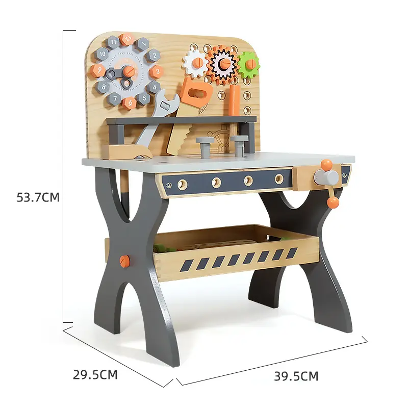 木製ワークベンチ時計ツールテーブルセット組み立てキッズゲームふりおもちゃ