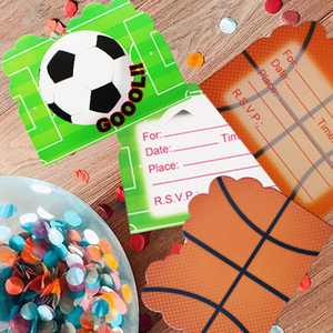Invitations créatives <span class=keywords><strong>de</strong></span> cartes <span class=keywords><strong>de</strong></span> jeu <span class=keywords><strong>de</strong></span> basket-ball <span class=keywords><strong>de</strong></span> football 10 pièces Notes <span class=keywords><strong>d</strong></span>'école mignonnes pour l'anniversaire des enfants Saint Valentin Nouvel An Noël - Product Image 1