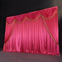 Rideau de fond en soie glacée personnalisé, élégant, professionnel et moderne pour la décoration de mariages, de fêtes et de festivals
