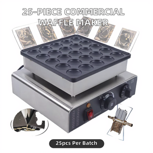 Commercial 25 Pieces Double Heating Cast Iron Plates Mini Pancake <b>Maker</b> Multi-Function Muffin <b>Waffle</b> Machine Dorayaki Making - Product Image 2