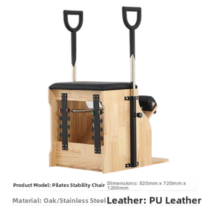 Silla <span class=keywords><strong>de</strong></span> Pilates <span class=keywords><strong>de</strong></span> Roble <span class=keywords><strong>de</strong></span> Alta Calidad con Asas Ecológicas Estables, Máquina Reformer Combinada para Ejercicio, Fitness, Yoga y Entrenamiento en Casa o Estudio - Product Image 3