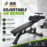 Banc Abdominal Commercial Réglable SK Wholesale pour Gym, Banc Inclinable pour Sit-up, Équipement d'Entraînement de Base pour Club de Fitness et Hôtel