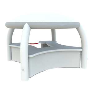 Stand Gonflable à Auvent 385 x 385 x 280 cm en PVC, Cabine de Billetterie Gonflable pour Événements Extérieurs, Tente et Table Gonflables - Product Image 1