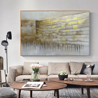 Mintura Grande Peinture Murale Abstraite Occidentale, Paysage de Jérusalem et du Kotel, sur Toile, Peinte à la Main, Acrylique, Art Mural Moderne pour Salon