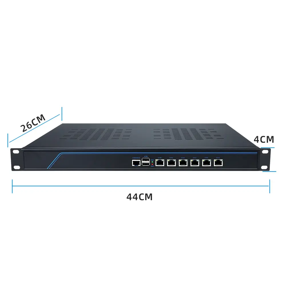 HW J4125 1U Настольный ПК-сервер DDR4 6 * LAN SFP брандмауэр мини-ПК брандмауэр