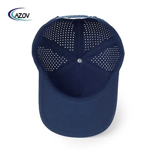 AZOV Custom Waterproof Sun <strong>Hat</strong> Snap Back <strong>Hat</strong> 6 Panel Laser Cut Hole Perforated <strong>Flat</strong> Brim Sport Baseball Cap Mesh Trucker <strong>Hat</strong> - Product Image 2