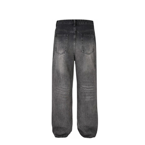 High Quality Tailor-Made Blue Denim Bell Bottom <strong>Trousers</strong> for <strong>Men</strong> Vintage Style with Unique Logo Solid <strong>Pattern</strong> for Winter - Product Image 2