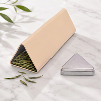 Boîte en métal triangulaire personnalisée avec impression mate pour le stockage du thé et des bonbons