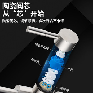 Grifo de Cocina Minimalista de Acero Inoxidable 304, Monomando, Giratorio 360 Grados, Montaje en Encimera - Product Image 3