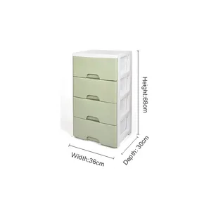 Factory Wholesale Household 4 Tier Storage Cabinet Plastic Drawer Baby Wardrobe