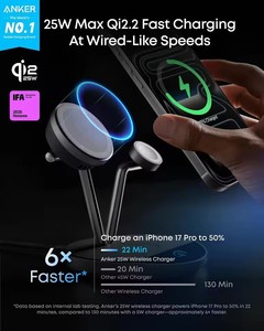 แท่นชาร์จไร้สาย Anker Prime <span class=keywords><strong>3</strong></span> in 1 รองรับ Qi2.2 กำลังไฟ 25W พร้อมหน้าจอแสดงผลอัจฉริยะ สำหรับ iPhone และ <span class=keywords><strong>Apple</strong></span> <span class=keywords><strong>Watch</strong></span> - Product Image 2