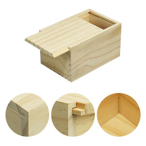 Caja de madera de pino macizo con tapa con bisagras Cofre de recuerdo de madera natural para el hogar - Product Image 6
