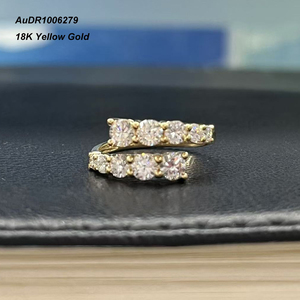 Anello in oro 18K di forma rotonda diamante da laboratorio taglio brillante 18K oro massiccio anello della fede nuziale - Product Image 1