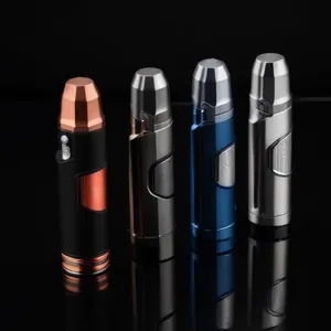 Custom Logo Portable Torch <strong>Lighters</strong> Cigar Blow Torch Gun BBQ Kitchen Smoke Metal Big Cigarette Jet Flame Butane <strong>Gas</strong> <strong>Lighter</strong> - Product Image 2