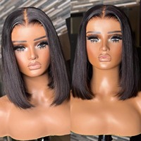 Perruques Bob 5*5 en Cheveux Vierges de Haute Qualité, Sans Nœuds, Sans Perte, 100% Cheveux Humains, Couleur Naturelle, Prix de Gros, Meilleures Ventes