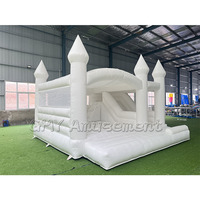 Vente en gros de châteaux gonflables commerciaux, combinés avec toboggan aquatique blanc, mini châteaux gonflables pour enfants, pour la location événementielle