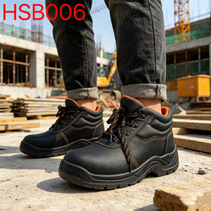 รองเท้าเซฟตี้หุ้มข้อ PVC คุณภาพสูงสำหรับช่างโรงงาน ยี่ห้อ YYR รุ่น HSB006 ป้องกันการเจาะทะลุ พร้อมหัวเหล็กและพื้นกันลื่น เหมาะสำหรับงานผลิตแบตเตอรี่ - Product Image 1