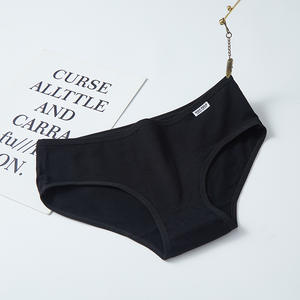 Culottes sexy taille moyenne en coton tricoté pour femmes, antibactériennes, couleur unie, brodées, en stock, vente en gros à prix réduit - Product Image 6