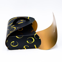 Emballage pliable personnalisé en papier métallisé or et argent pour macarons, mousses, pâtisseries et desserts