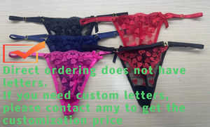 String personnalisé avec lettre, lingerie sexy en dentelle en forme de cœur pour femmes, nom en strass, string, cadeau de Saint-Valentin pour mariée - Product Image 6