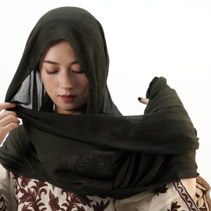 Pañuelos Lisos de Rayón Modal Viscosa Voile Premium en Oferta, Hiyabs Islámicos Populares para Mujeres Musulmanas, Chales de Algodón Arrugado con Borlas - Product Image 3