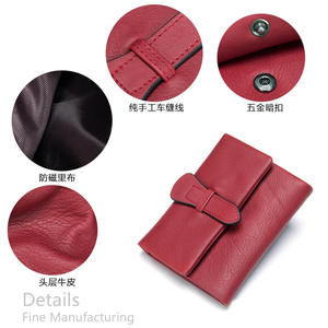Andong Genuine Cow Leather New Fashion RFID Short Wallet Purse for Women Elegant <b>Clutch</b> Bag Multi-Card Position Coin Bag 7467 - Product Image 2