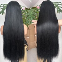 Perruques sans colle en cheveux naturels vietnamiens, perruques lisses en cheveux humains, perruques frontales en dentelle HD suisse 13x6 13x4