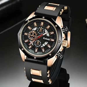 Reloj deportivo de pulsera para hombre <span class=keywords><strong>Shein</strong></span> - Lujo, cuarzo, correa de silicona, calendario, superventas transfronterizo, movimiento Seiko, ¡explosión de ventas en Temu! - Product Image 2