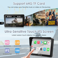 Carpuride 1000 Nits Pantalla Inalámbrica para Moto con CarPlay y Android Auto, Táctil, Impermeable, W702S Pro