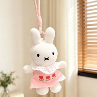 Liontin Kelinci Kecil Lucu Bermotif Kartun, Boneka Plush, Liontin Boneka Kelinci Miffy, Gantungan Tas