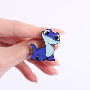 Sevimli Mavi Kertenkele Emaye Pimleri Şirin Sürüngen Evcil Hayvan Figürü Broş Yaka Rozeti Takı Toptan Satış - Product Image 4