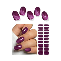 Bandes semi-durcies pour ongles en gel, violet foncé, lumière UV, qualité salon, facile à utiliser, 20 pièces