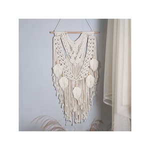 Tapisserie à franges tissée à la main, décoration pour chambre d'hôtes, suspension artistique pour <span class=keywords><strong>chevet</strong></span> et entrée, tapisserie bohème pour salon - Product Image 1