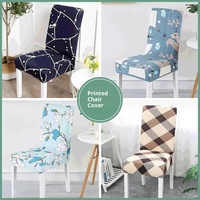 Housse de chaise moderne imprimée élastique pour chaise demi-sphérique, housse de tabouret de salle à manger lavable à la main, pour chaise d'hôtel 50*50*50cm