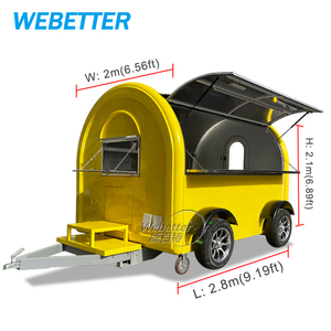 Petite remorque mobile de restauration rapide de cuisine de rue Pizza Burger Food Truck Mini chariot de restauration en fibre de verre avec roues pour restaurant - Product Image 3