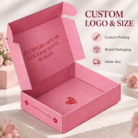 Boîte d'expédition personnalisée en carton ondulé rose de qualité supérieure avec impression de logo minimale et approvisionnement en gros pour les marques de beauté