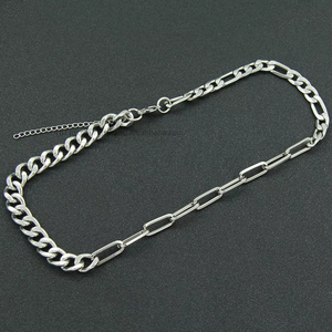 Collier tendance Hipster à trois chaînes courtes et une longue chaîne cubaine, style Tanjing, collier Lijing - Product Image 2