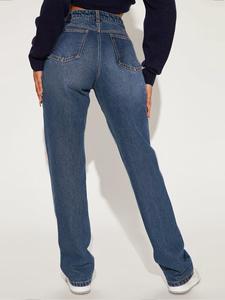 Women Skinny Jeans <b>Denim</b> Trousers <b>Stretch</b> Jeans Water Washed Style High Waist Flared Straight Fashion Female Jeans - Product Image 2