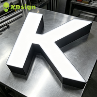 Enseigne lumineuse LED 3D personnalisée XDsign pour intérieur/extérieur, lettres en métal rétroéclairées à monter au mur, éclairage publicitaire AC 110-220V