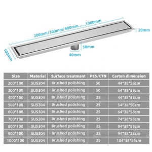 Huafa 304 Acier Inoxydable Salle De Bains Carrelage Insert Linéaire Douche Drain De Sol Canal - Product Image 6