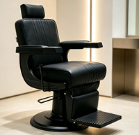 Chaise de barbier professionnelle de luxe, confortable, inclinable, pivotante, hydraulique, pour hommes, salon de coiffure