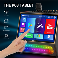 Listo para enviar Dual 5,25 "Woofer 40W Android 12 2G + 32G WiFi Máquina de karaoke portátil recargable todo en uno con micrófonos UHF